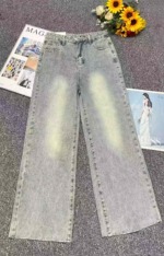 New Spring Retro Design Straight Wide Leg Jeans 1070 Pcs Bulk Clearance Wholesale - Image 9