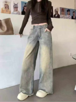 New Spring Retro Design Straight Wide Leg Jeans 1070 Pcs Bulk Clearance Wholesale - Image 8