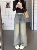 New Spring Retro Design Straight Wide Leg Jeans 1070 Pcs Bulk Clearance Wholesale - Image 6