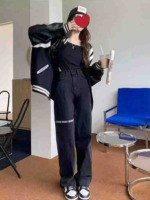 80 Pcs Tmall Overstock Women's American Style High Waist Slimming Loose Wide Leg Stretch Jeans - Image 1