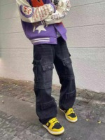 Spring Men's American Vintage High Street Multi-pocket Cargo Loose Baggy Straight Washed Jeans, Approx 100 Pieces, Sizes 2XL-3XL With Tags - Image 5