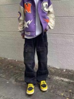 Spring Men's American Vintage High Street Multi-pocket Cargo Loose Baggy Straight Washed Jeans, Approx 100 Pieces, Sizes 2XL-3XL With Tags - Image 4