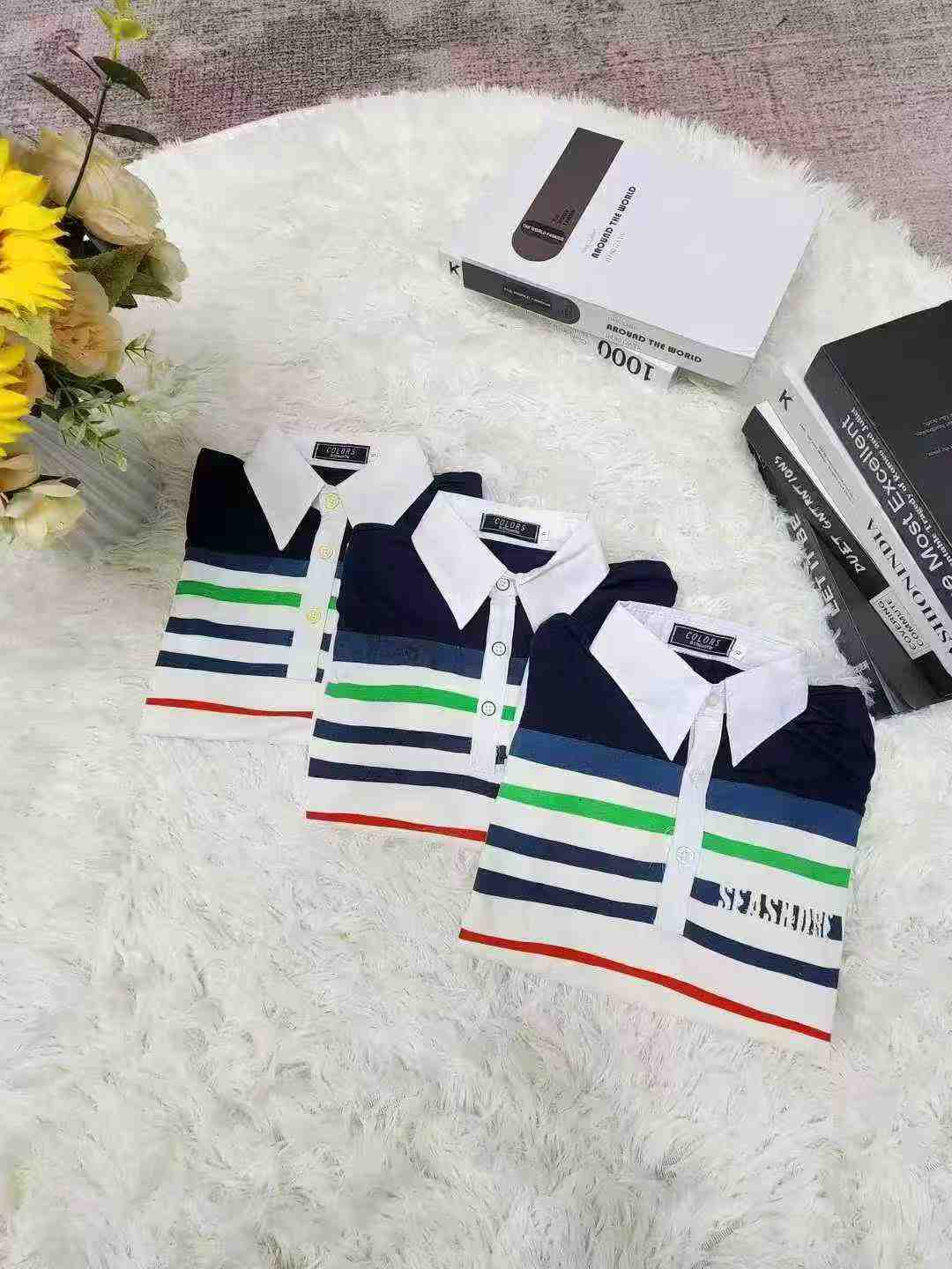 805 Pieces Kids Collared Short Sleeve Tops, 3 Button Colors, Sizes 2-4-6, Individual Packing Clearance Wholesale Stock - Image 1