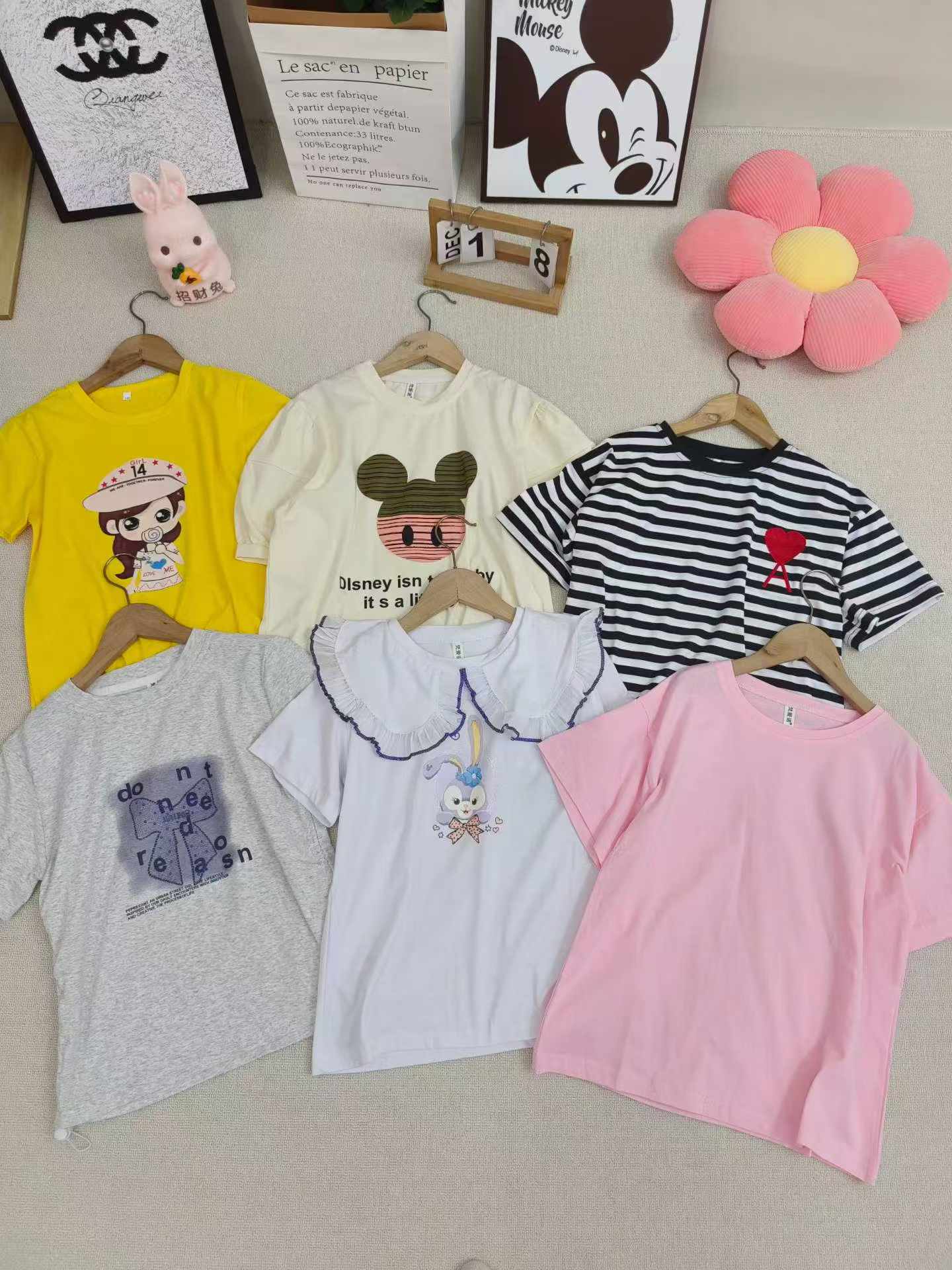 3960 Pieces Kids Short Sleeve T-Shirts, Individually Packed With Hang Tags, Sizes 100-160 Bulk Stock Clearance - Image 1