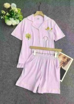 400 Sets Cotton Embroidered Asymmetrical Top Casual Loungewear Sets, 2 Colors, One Size Fits Up To 110lbs - Image 9