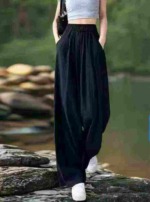 1889 Pieces Casual Wide Leg Yamamoto Pants, Elastic Waist With Pockets S-XL, Individual Packing - Image 6