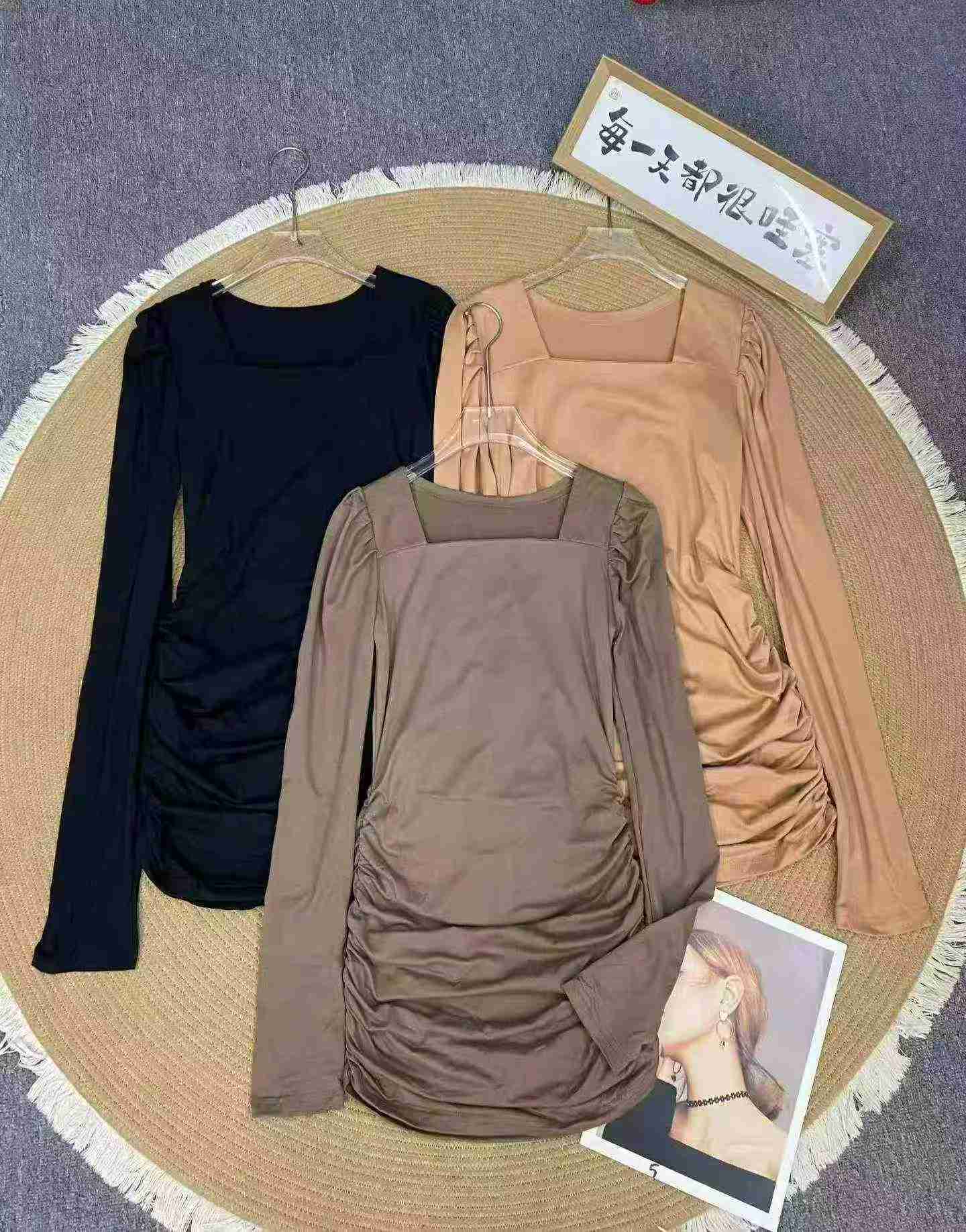 75 Pcs Sexy Square Neck Ruched Stretchy Slim Fit Bodycon Dresses Stock Lot - Image 1