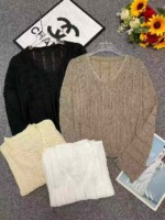 Spring New Retro Maillard Hollow Crochet Knit Long Sleeve Pullover Sweater, About 190 Pieces Clearance Stock Lot - Image 9