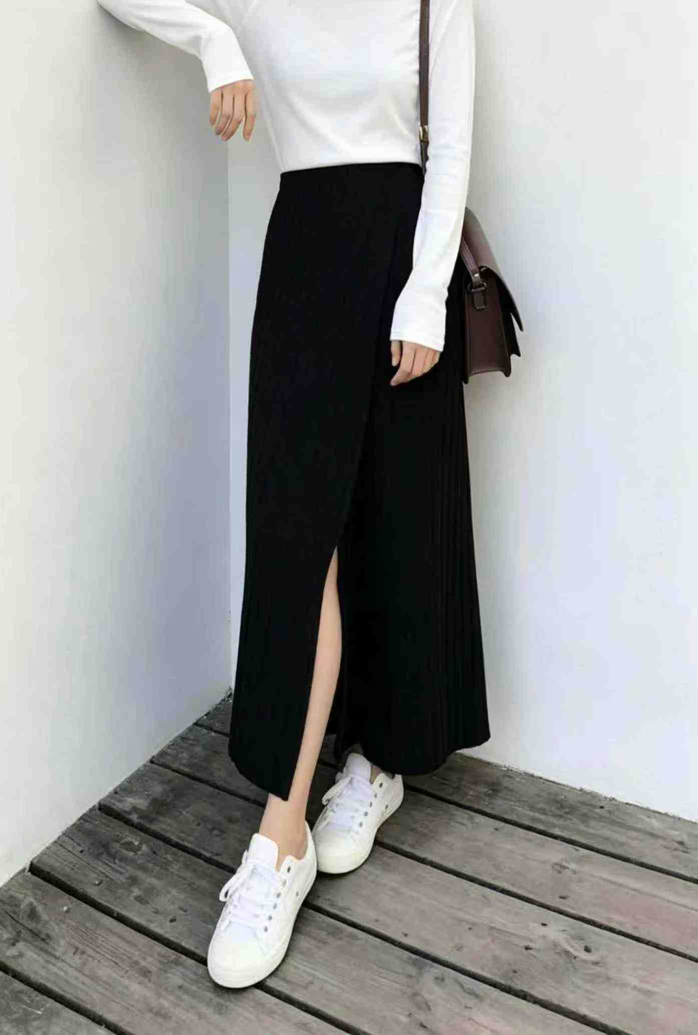 New Autumn Winter Solid Design Core-spun Yarn Ribbed Drawstring Knit Sweater Dress About 80 Pieces Bulk Clearance - Image 2