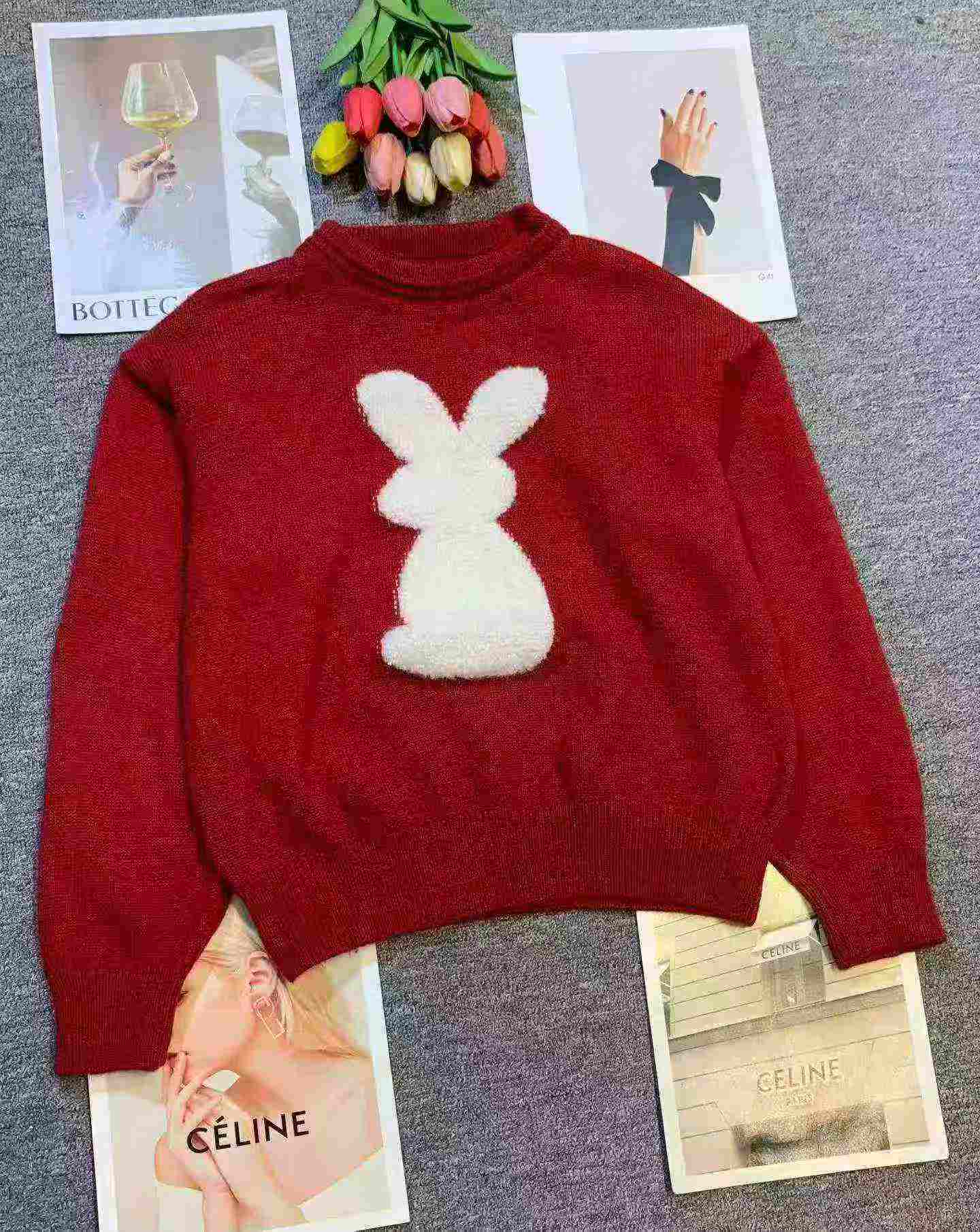 Bulk Clearance Sweet Red Pullover Sweater One Size - About 185 Pieces - Image 1