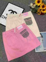 Summer New Vintage Embroidered Colorblock Back Pocket Denim Mini Skirts, Size S-2XL, Approx 150 Pieces Bulk Clearance - Image 8