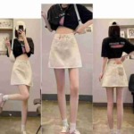 Summer New Vintage Embroidered Colorblock Back Pocket Denim Mini Skirts, Size S-2XL, Approx 150 Pieces Bulk Clearance - Image 6