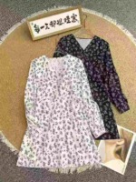 88 Pieces French Style Floral V-neck Tie Waist Dress Bulk Stock Wholesale - Image 1