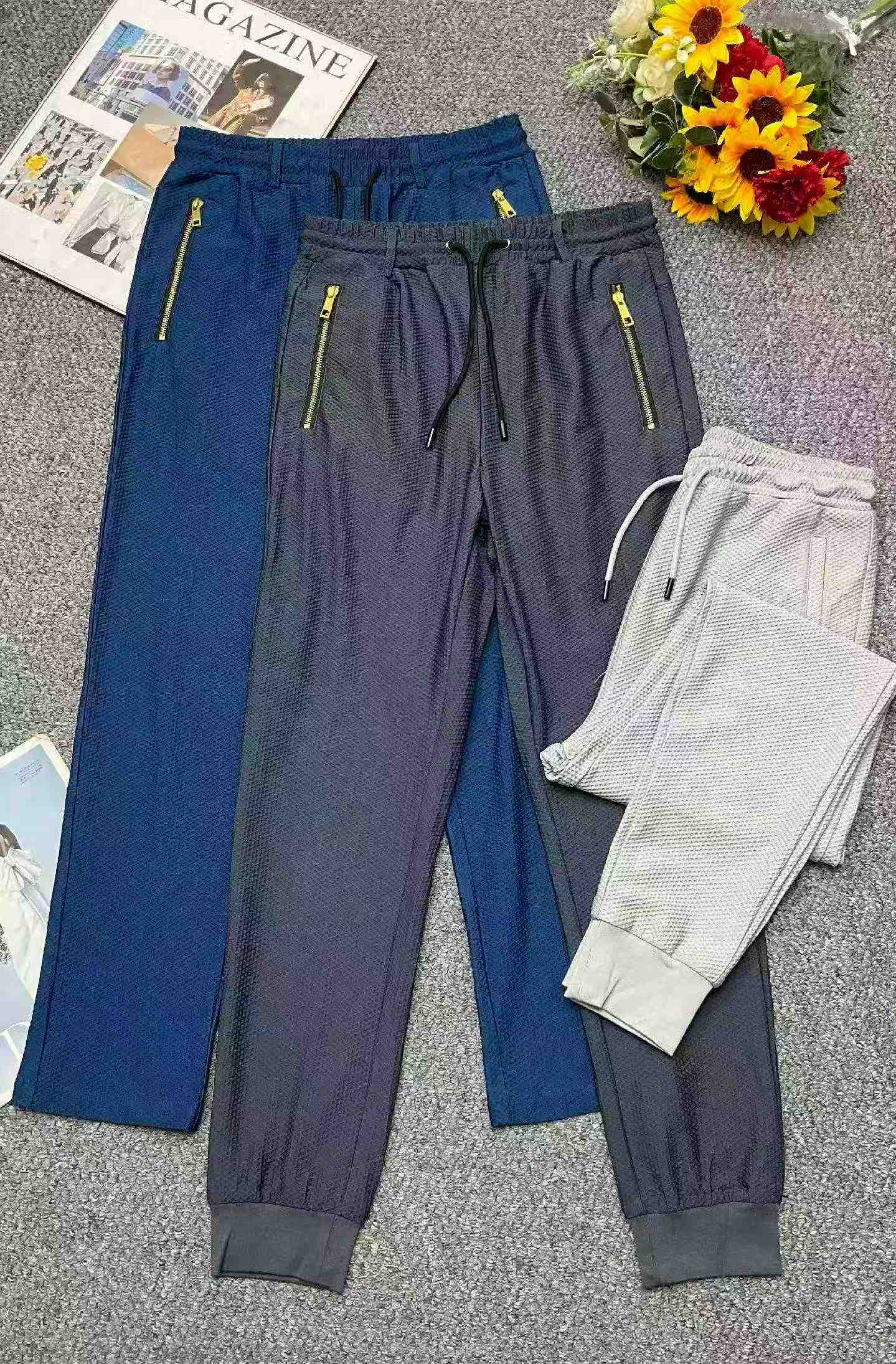 89 Pieces Brand Original High Quality Men's Stretch Ice Mesh Business Casual Pants Bulk Clearance - Image 1