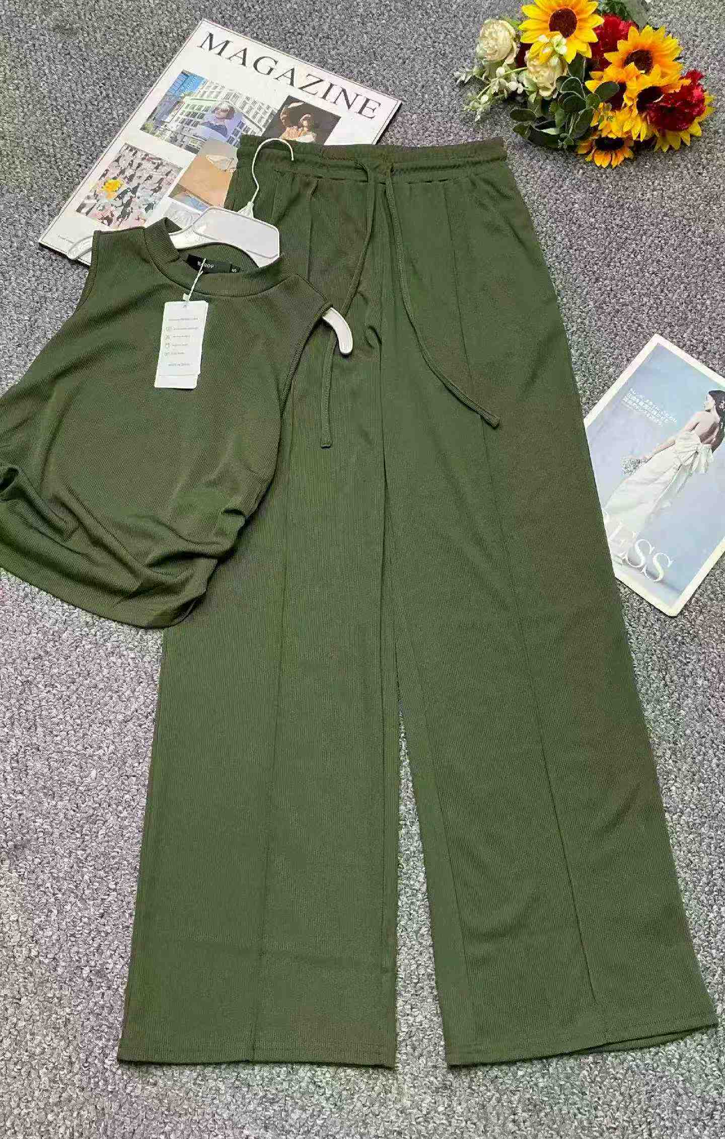 Summer New Branded Original American High Stretch Ice Silk Casual Sets - 25 Sets Bulk Clearance 10.6 CNY - Image 1