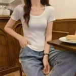 Summer New Plain Simple Ice Silk Knit Short Sleeve T-Shirts, Approx 2000 Pieces Bulk Clearance Stock - Image 4