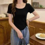 Summer New Plain Simple Ice Silk Knit Short Sleeve T-Shirts, Approx 2000 Pieces Bulk Clearance Stock - Image 3