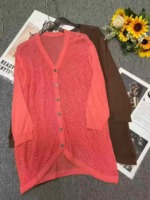 200 Pcs Spring Summer Women's Light Mature Plain Loose Soft Knit Cardigan Stock Wholesale - Image 9