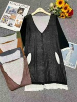 200 Pcs Spring Summer Women's Light Mature Plain Loose Soft Knit Cardigan Stock Wholesale - Image 7