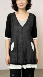 200 Pcs Spring Summer Women's Light Mature Plain Loose Soft Knit Cardigan Stock Wholesale - Image 4