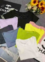 Summer New Trendy Fitted Fishbone U-Neck Stretch Short Sleeve T-Shirts, 2 Styles Multiple Colors S-L, Approx 1408 Pcs Bulk Wholesale Stock - Image 8