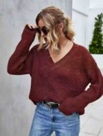 New Spring Branded Original American Plain Simple V-neck Pullover Sweater - 118 Pieces Bulk Stock Wholesale - Image 7