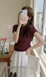 190 Pcs New Spring Summer Korean Style Hollow Out Cropped Knit Tops Bulk Stock Clearance - Image 7