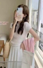 190 Pcs New Spring Summer Korean Style Hollow Out Cropped Knit Tops Bulk Stock Clearance - Image 4