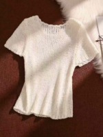 190 Pcs New Spring Summer Korean Style Hollow Out Cropped Knit Tops Bulk Stock Clearance - Image 3