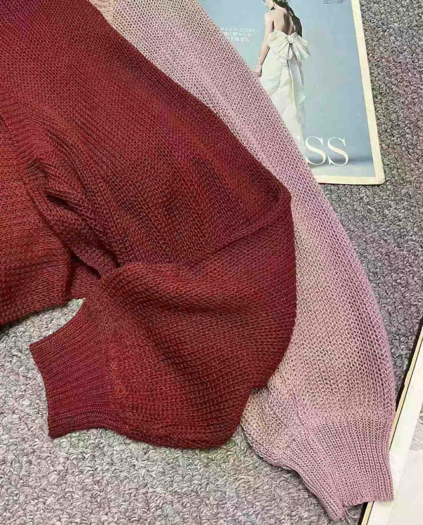 Spring Summer New Plain Loose Lantern Sleeve Knit Cardigan Outerwear, 128 Pieces, Clearance, Free Black Tube Top - Image 2