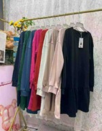 3860 Pcs Spring Autumn Brand Original American Plain Loose Cotton Terry Sweatshirt Dresses Bulk Stock Wholesale - Image 7