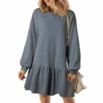 3860 Pcs Spring Autumn Brand Original American Plain Loose Cotton Terry Sweatshirt Dresses Bulk Stock Wholesale - Image 3