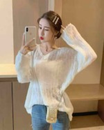 129 Pieces Spring Summer Hollow Out Loose Soft Knit Casual Cover Up Shirts Bulk Stock Clearance - Image 5