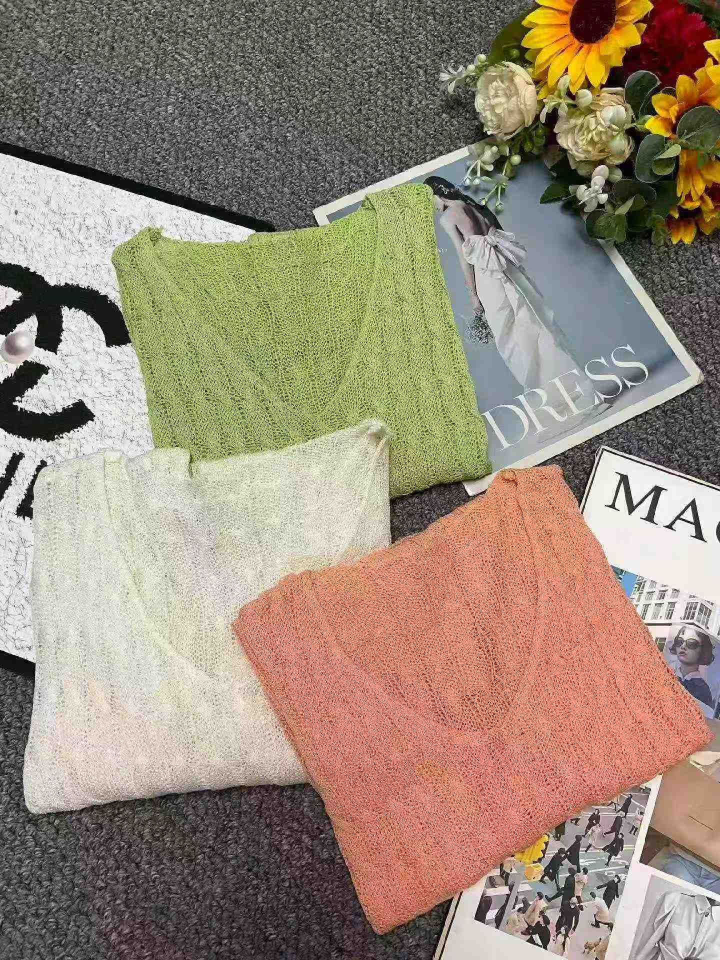 129 Pieces Spring Summer Hollow Out Loose Soft Knit Casual Cover Up Shirts Bulk Stock Clearance - Image 2