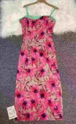 Vintage French Floral Patchwork Suspender Bodycon Long Dress Women Summer New 477PCS Stock Wholesale - Image 6