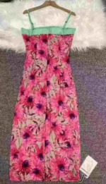 Vintage French Floral Patchwork Suspender Bodycon Long Dress Women Summer New 477PCS Stock Wholesale - Image 5