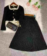 500PCS High-end Luxury Tweed Style Dress Set Formal Evening Gown Fall Winter Full Outfit Chinese Clothing Stock Lot - Image 6