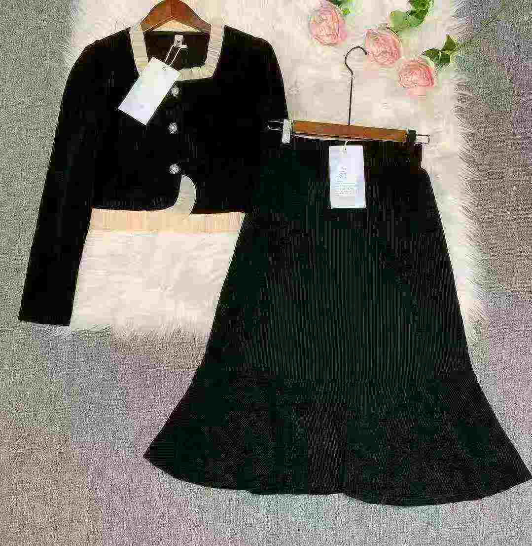 500PCS High-end Luxury Tweed Style Dress Set Formal Evening Gown Fall Winter Full Outfit Chinese Clothing Stock Lot - Image 2