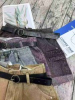 Women's Summer High Waist Maillard Color Cargo Denim Shorts Straight Wide Leg 350 Pieces Bulk Clearance - Image 4