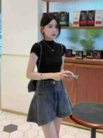 Women's Summer High Waist Loose Denim Shorts, 2 Colors, Sizes S-XL, 120 Pcs Full Bulk Clearance, Authentic Independent Packing - Image 1