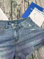 111 PCS New Summer Stretchy Ripped Loose A-line Wide Leg Denim Hot Shorts, Size S-XL, YKK Zipper High Quality - Image 5