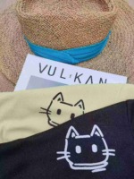 Clearance Stock: 145 Pieces Summer V-Neck Cat Print Regular Shoulder Short Sleeve T-Shirts, 2 Colors, Individually Packed - Image 4