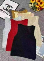 Summer New Niche Premium Tencel Linen V-neck Knit Tank Top - 299 Pieces Bulk Stock Wholesale - Image 1