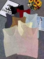 Summer New Niche Premium Tencel Linen V-neck Knit Tank Top - 299 Pieces Bulk Stock Wholesale - Image 9