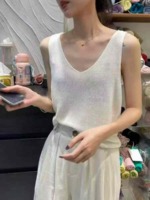 Summer New Niche Premium Tencel Linen V-neck Knit Tank Top - 299 Pieces Bulk Stock Wholesale - Image 7