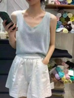 Summer New Niche Premium Tencel Linen V-neck Knit Tank Top - 299 Pieces Bulk Stock Wholesale - Image 6