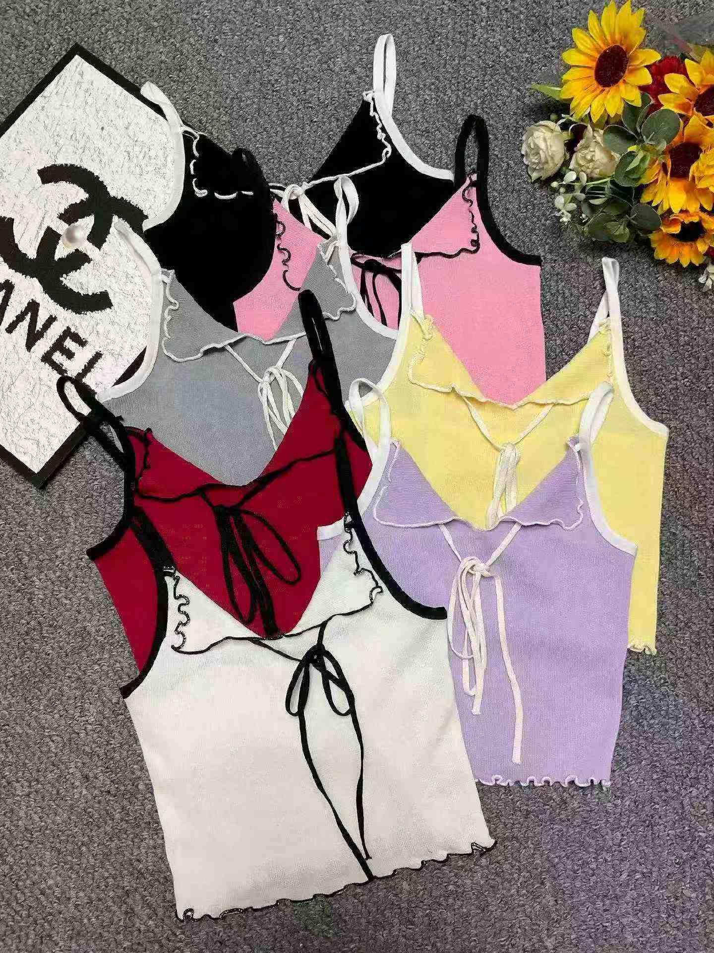 Summer New Sexy Slim Fit Stretchy Knit Camisoles 858 Pieces Bulk Stock Clearance Wholesale - Image 1