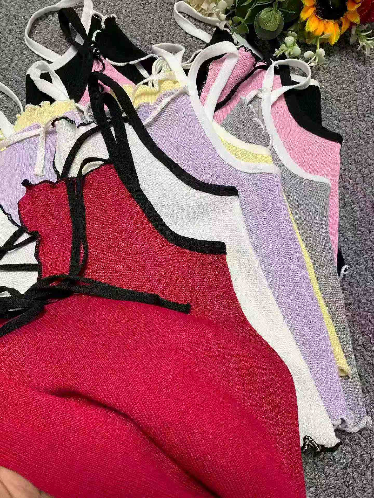 Summer New Sexy Slim Fit Stretchy Knit Camisoles 858 Pieces Bulk Stock Clearance Wholesale - Image 2