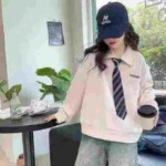 210 Pcs Bulk Stock Fall Winter Big Girls Preppy Style Polo Sweatshirts, Mostly Grey Size 120-170 - Image 9