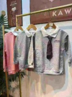 210 Pcs Bulk Stock Fall Winter Big Girls Preppy Style Polo Sweatshirts, Mostly Grey Size 120-170 - Image 8